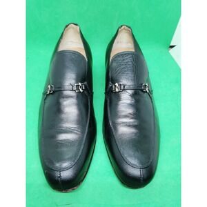 Vintage Kinney Shoes Loafers Black Leather Men's Size 9.5 D